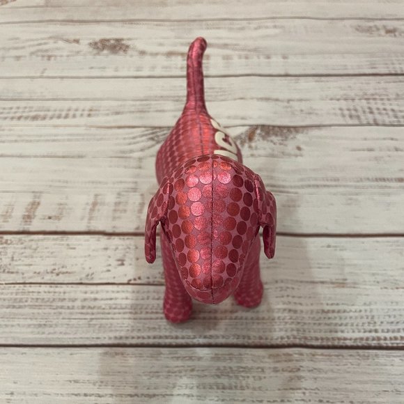 Victoria's Secret PINK Peace Metallic Shiny Pink Dot Stuffed Mini Dog - Picture 4 of 6